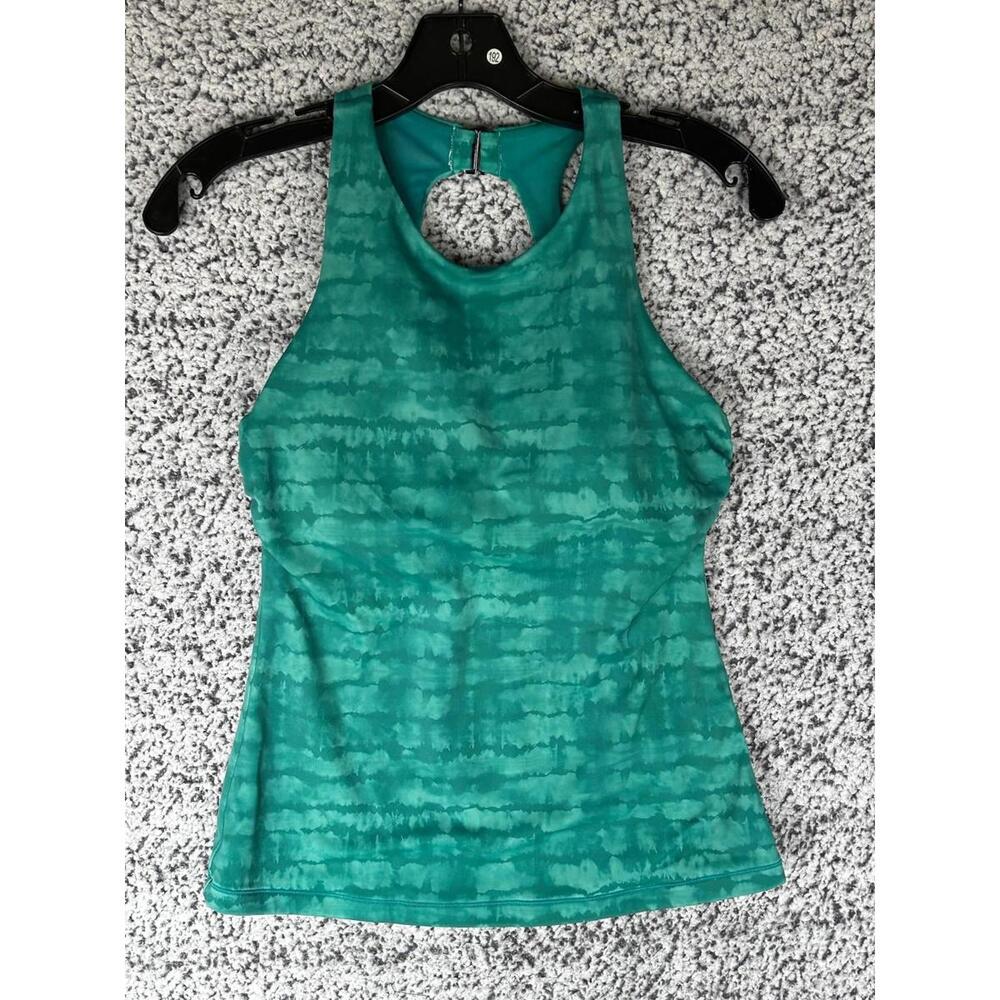 Athleta Tankini Swim Top 34B/C Teal Green Racerback Built In Bra